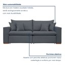 Ver imagem 5 de Sofá Retrátil 3 Lugares Veludo Cinza Barcelona 240cm Yescasa