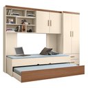 Ver imagem 1 de Dormitório Infantil Chiara Guarda Roupa, Aéreo 2 Portas e Bicama Off White/carvalho - Phoenix Baby