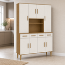 Ver imagem 2 de Cozinha Modulada Master 8 Portas 4 Gavetas Cinamomo Off White Formimóveis