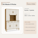 Ver imagem 4 de Cozinha Modulada Master 8 Portas 4 Gavetas Cinamomo Off White Formimóveis