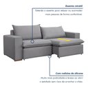 Ver imagem 6 de Sofá Retrátil 3 Lugares Linho Cinza Barcelona 240cm Yescasa