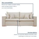Ver imagem 7 de Sofá Retrátil 3 Lugares Linho Bege Barcelona 240cm Yescasa