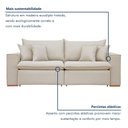 Ver imagem 6 de Sofá Retrátil 3 Lugares 240cm Pés Madeira Maciça Barcelona Yescasa