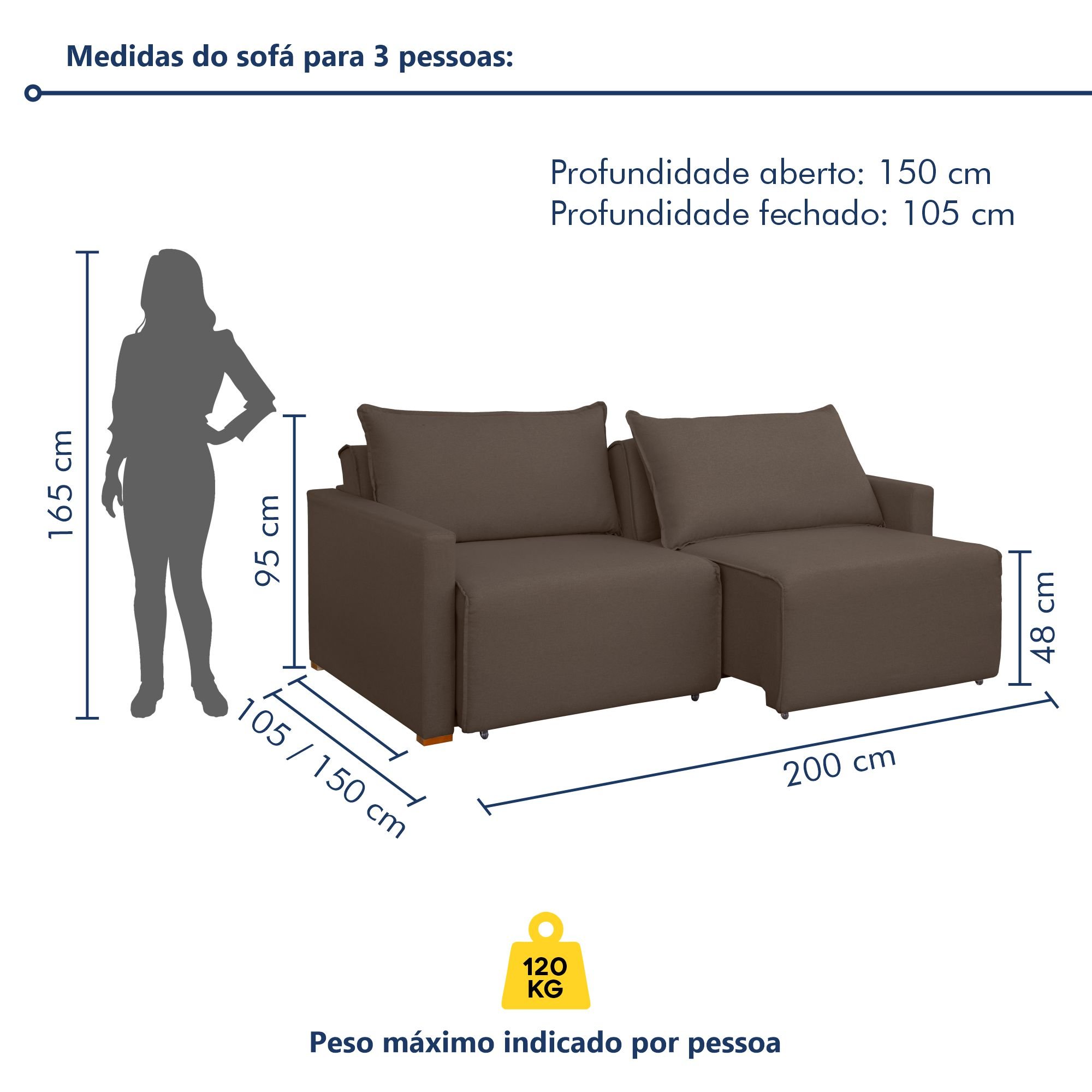 Sofá Cama Retrátil e Reclinável 200cm Júlia Veludo  - 10