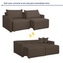 Ver imagem 2 de Sofá Cama Retrátil e Reclinável 3 Lugares Veludo Marrom 200cm Júlia Yescasa