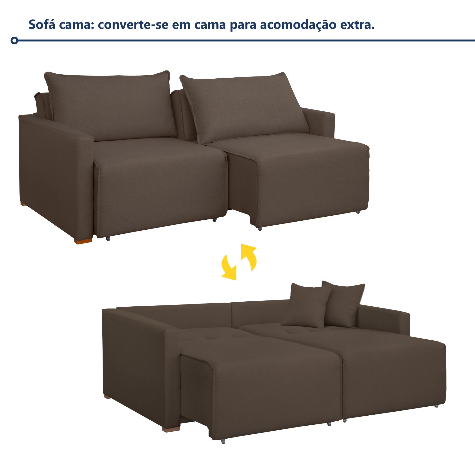 Sofá Cama Retrátil e Reclinável 200cm Júlia Veludo  - 3