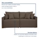 Ver imagem 5 de Sofá Cama Retrátil e Reclinável 3 Lugares Veludo Marrom 200cm Júlia Yescasa