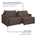 Ver imagem 3 de Sofá Cama Retrátil e Reclinável 3 Lugares Veludo Marrom 200cm Júlia Yescasa