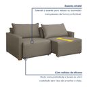 Ver imagem 4 de Sofá Cama Retrátil e Reclinável 3 Lugares Veludo Bege Escuro 200cm Júlia Yescasa