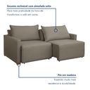 Ver imagem 3 de Sofá Cama Retrátil e Reclinável 3 Lugares Veludo Bege Escuro 200cm Júlia Yescasa