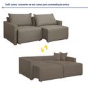 Ver imagem 2 de Sofá Cama Retrátil e Reclinável 3 Lugares Veludo Bege Escuro 200cm Júlia Yescasa