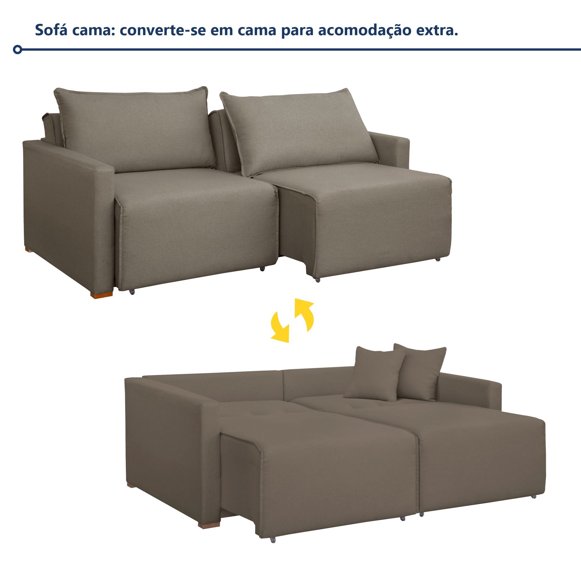 Sofá Cama Retrátil e Reclinável 200cm Júlia Veludo   - 3