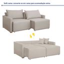 Ver imagem 2 de Sofá Cama Retrátil e Reclinável 3 Lugares Veludo Bege Claro 200cm Júlia Yescasa