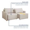 Ver imagem 4 de Sofá Cama Retrátil e Reclinável 3 Lugares Veludo Bege Claro 200cm Júlia Yescasa
