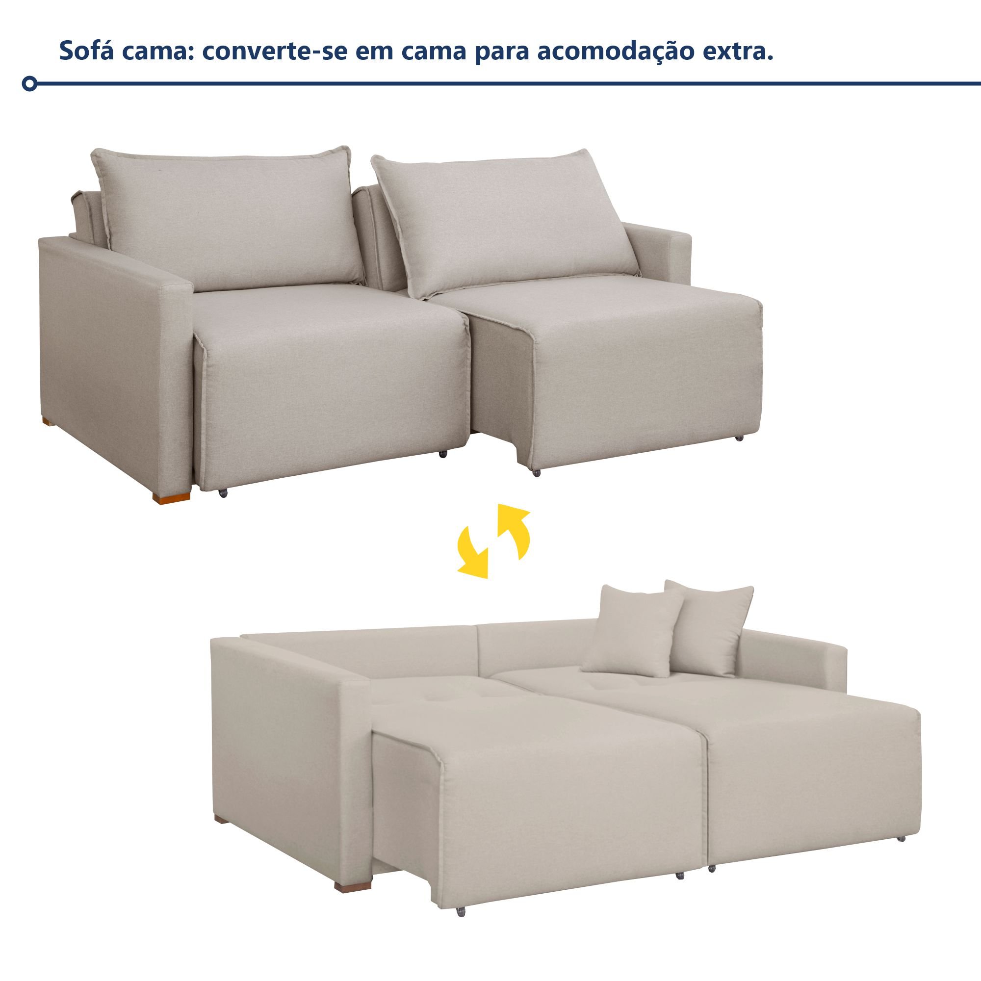 Sofá Cama Retrátil e Reclinável 200cm Júlia Veludo   - 3