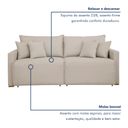 Ver imagem 7 de Sofá Cama Retrátil e Reclinável 3 Lugares Veludo Bege Claro 200cm Júlia Yescasa