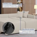 Ver mais imagens de Sofá Cama Retrátil e Reclinável 3 Lugares Veludo Bege Claro 200cm Júlia Yescasa