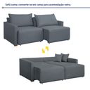 Ver imagem 2 de Sofá Cama Retrátil e Reclinável 3 Lugares Veludo Cinza 200cm Júlia Yescasa