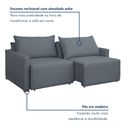 Ver imagem 3 de Sofá Cama Retrátil e Reclinável 3 Lugares Veludo Cinza 200cm Júlia Yescasa