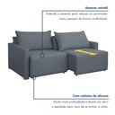 Ver imagem 4 de Sofá Cama Retrátil e Reclinável 3 Lugares Veludo Cinza 200cm Júlia Yescasa