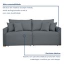 Ver imagem 5 de Sofá Cama Retrátil e Reclinável 3 Lugares Veludo Cinza 200cm Júlia Yescasa