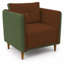 Ver imagem 2 de Poltrona Decorativa Aviv para Sala Escritório Recepção Luxo Linho Premium Easy Clean Corino Premium