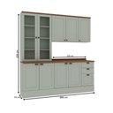 Ver imagem 4 de Cozinha Completa Iluminata 9 Portas 3 Gavetas 100% Mdf com Vidro Mint/ébano - Genialflex