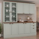Ver imagem 2 de Cozinha Completa Iluminata 9 Portas 3 Gavetas 100% Mdf com Vidro Mint/ébano - Genialflex