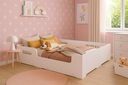 Ver imagem 1 de Cama Montessoriana Infantil Casal Princesa Menina Moderna 100% MDF - Branco