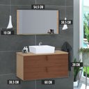 Ver imagem 3 de Conjunto Armário de Banheiro Berlim 60 Cm Mdf + Espelheira + Cuba