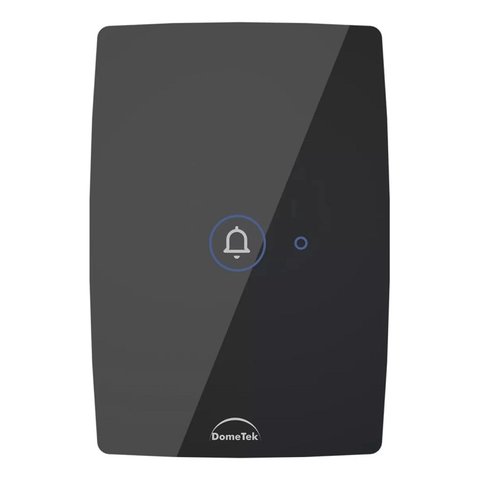 Interruptor Pulsador de Campainha Touch 1 Botão Preto Dometek Diamond 4x2