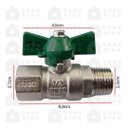 Ver imagem 2 de Registro Esfera Borboleta Mxf para Hidrômetro 1/2 - Italy