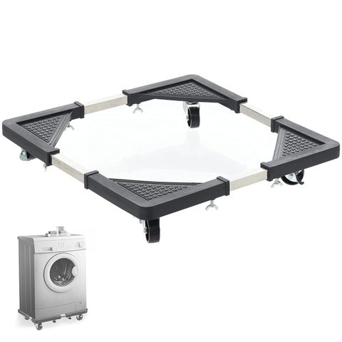 Suporte com Rodinhas Ajustavel de Geladeira Fogao Maquina de Lavar Eletromestico Base Antiderrapante