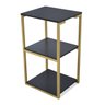 Prateleira Industrial Apoio Lateral Base Dourado Tampo Preto - 3