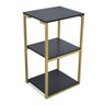 Prateleira Industrial Apoio Lateral Base Dourado Tampo Preto - 1