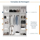 Ver imagem 4 de Guarda Roupas Planejado com Espelho 4 Portas com Cabideiro Hera CabeCasa MadeiraOriginals Branco/Algodão/Cromado