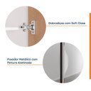 Ver imagem 5 de Guarda Roupas Planejado com Espelho 4 Portas com Cabideiro Hera CabeCasa MadeiraOriginals Branco/Algodão/Louro/Cromado