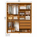 Ver imagem 2 de Guarda Roupas 100% Mdf 4 Portas 187cm Greco 181 Espazzo Madetec