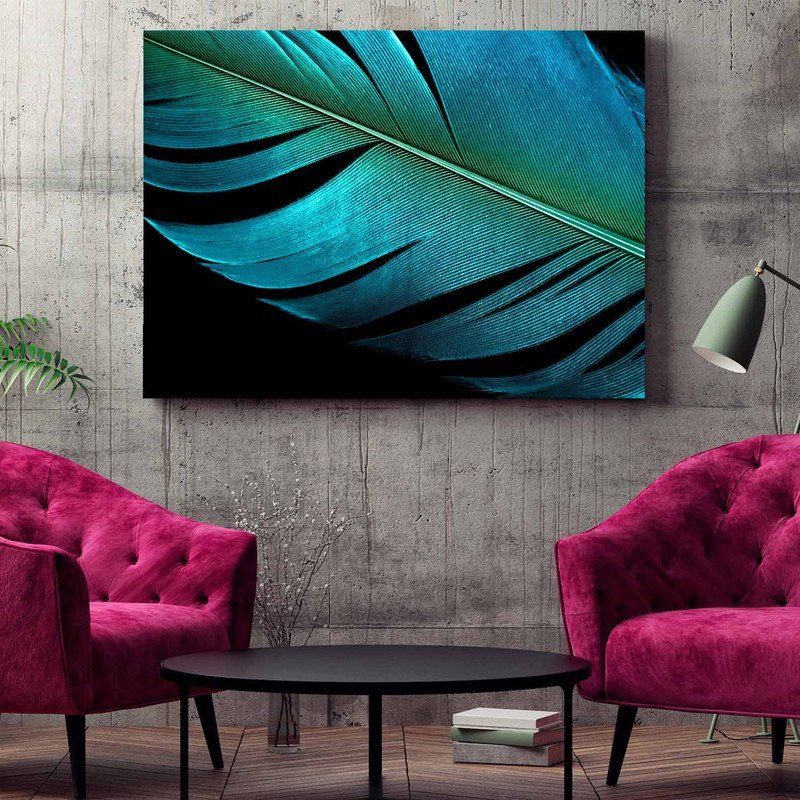 Quadro Decorativo Tela Canvas Conceito Pena Azul - 120x80 Cm - 2