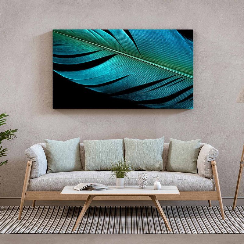 Quadro Decorativo Tela Canvas Conceito Pena Azul - 120x80 Cm - 1