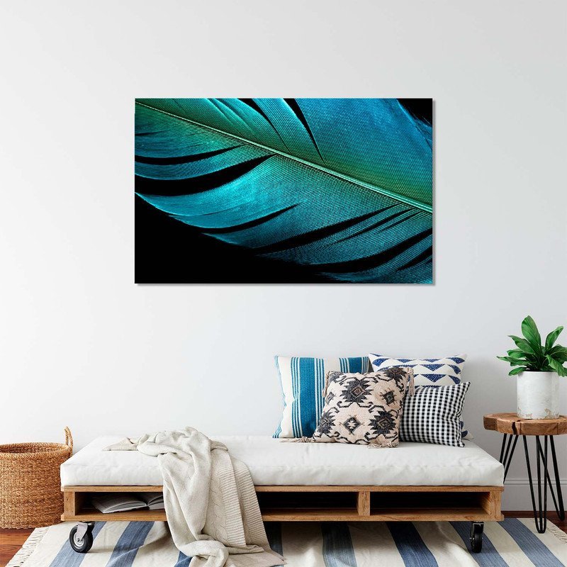 Quadro Decorativo Tela Canvas Conceito Pena Azul - 120x80 Cm - 5