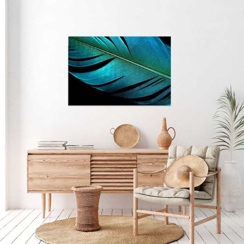Quadro Decorativo Tela Canvas Conceito Pena Azul - 120x80 Cm - 4