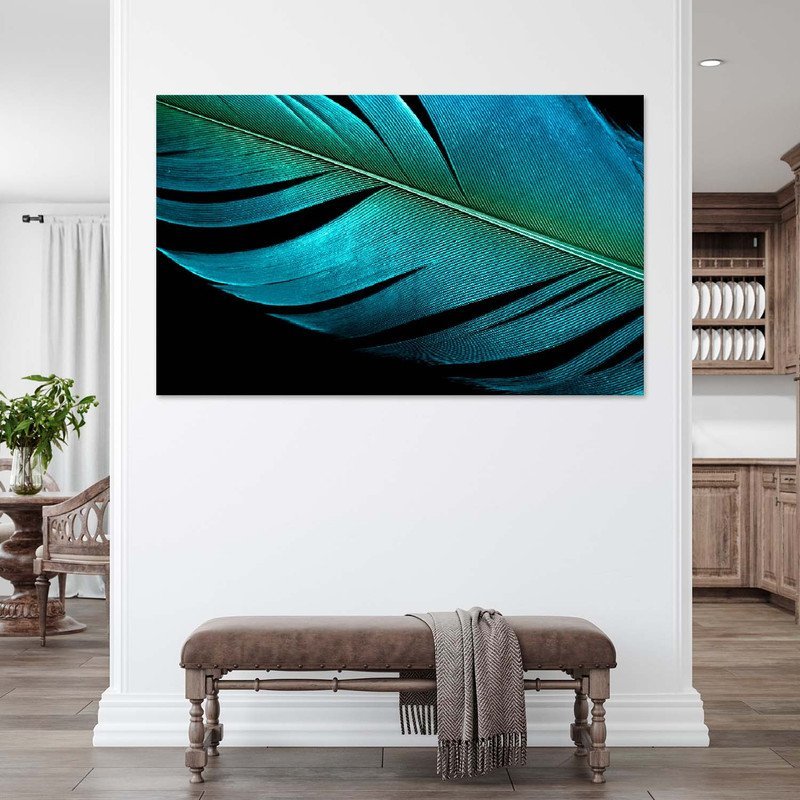 Quadro Decorativo Tela Canvas Conceito Pena Azul - 120x80 Cm - 3
