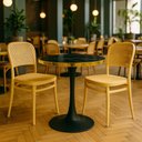 Ver imagem 2 de Conjunto Mesa de Jantar Redonda Majestic 70cm Preta com 2 Cadeiras Roma - Nude