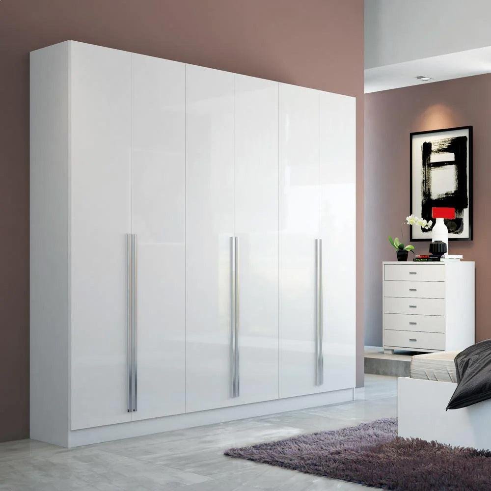 Guarda-roupa 6 Portas Eldridge 230 Cm - Branco Gloss - 3