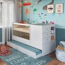 Ver imagem 2 de Berço Cama Multifuncional com Auxiliar 194X84,5cm Branco