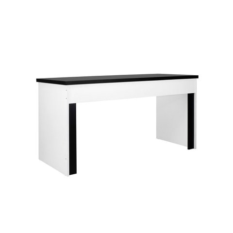Mesa de Escritório de Canto 120x45 Cm Casavezi Branco com Preto