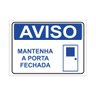 Placa de Sinalização Aviso Mantenha a Porta Fechada em Pvc - 1