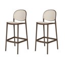 Ver imagem 1 de Kit 2 Banquetas Positano Fratini 108 Cm (altura) Polipropileno Cinza Tramas Nude Simulando Rattan