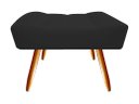 Ver imagem 5 de Kit Namoradeira + 1 Poltrona Decorativa Isis + 1 Puff Retangular Suede Preto Pés Madeira Ms Decor